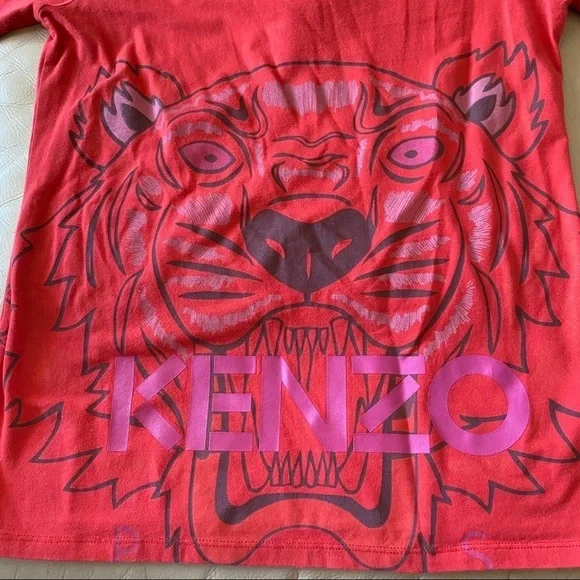 KENZO Girls sz 16A XL Red Long Sleeve Tshirt Tiger - Picture 6 of 8